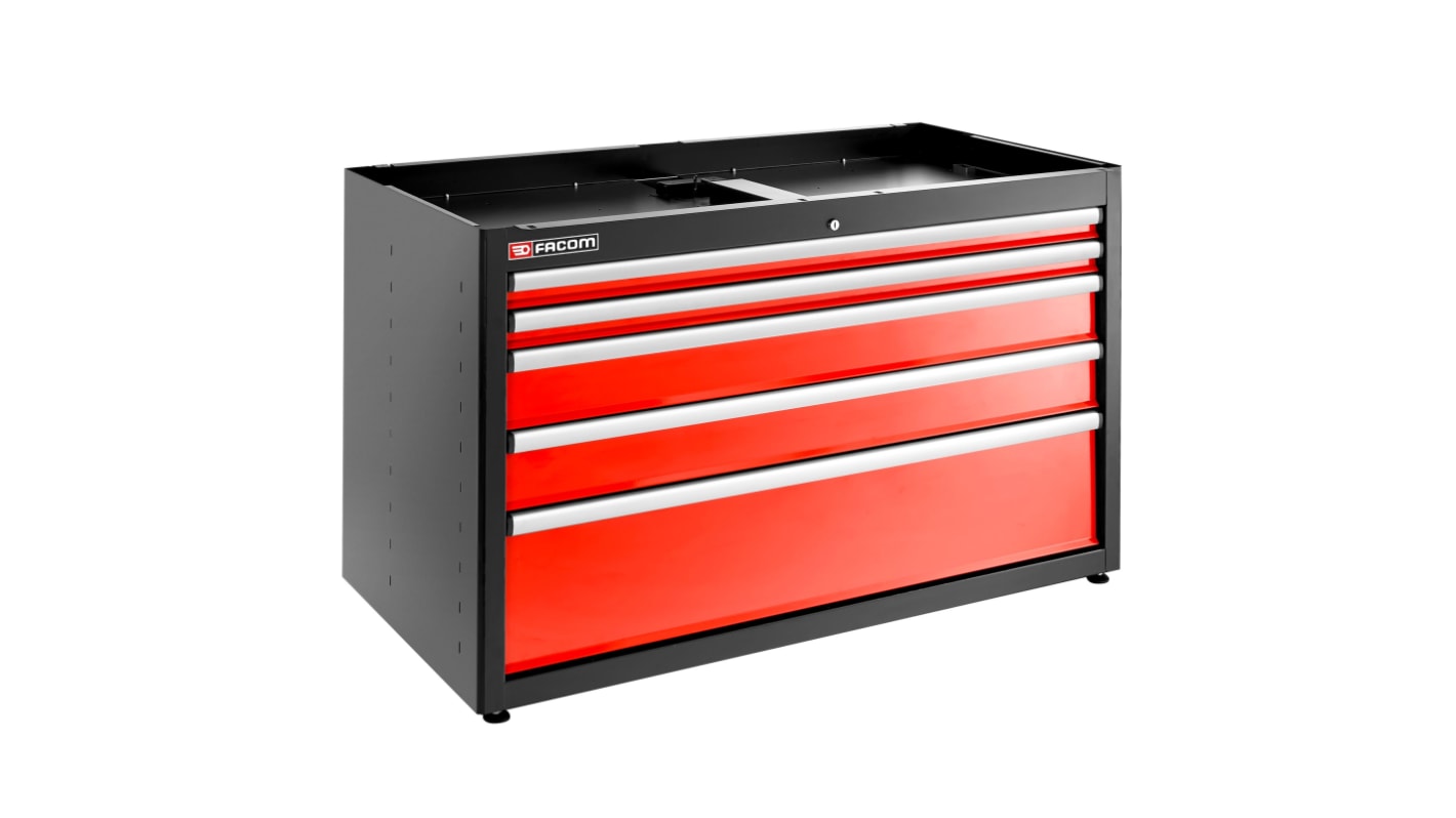 5 drawer Epoxy Coated Metal Wall Mount Tool Cabinet, 840mm x 701mm x 1.449m