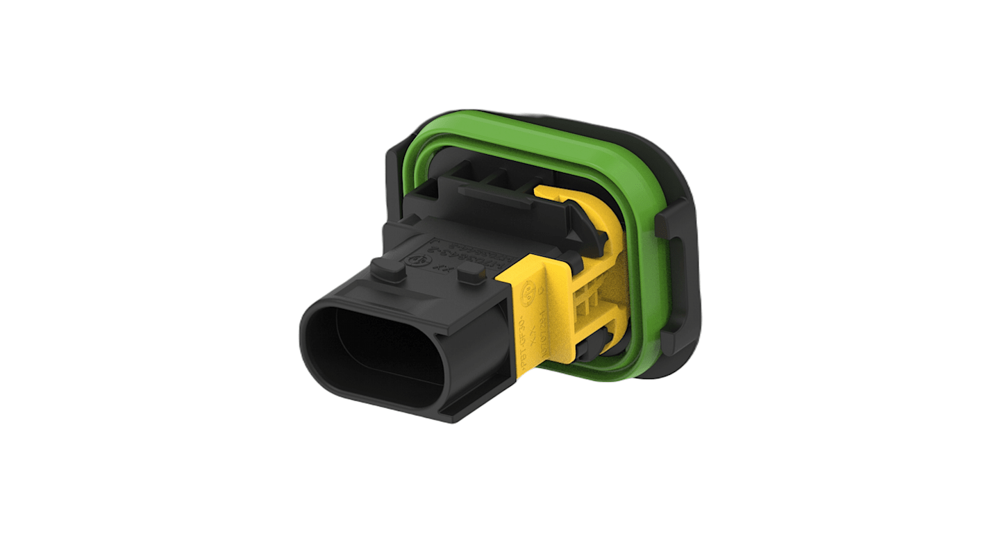 Conector de automoción TE Connectivity Heavy Duty Sealed Connector Series Macho de 3 vías en 2 filas, 20A, IP67