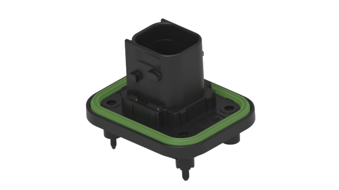 TE Connectivity 1-23774 Series Vertical Panel Mount PCB Header, 6 Contact(s), 6mm Pitch, 2 Row(s), Shrouded