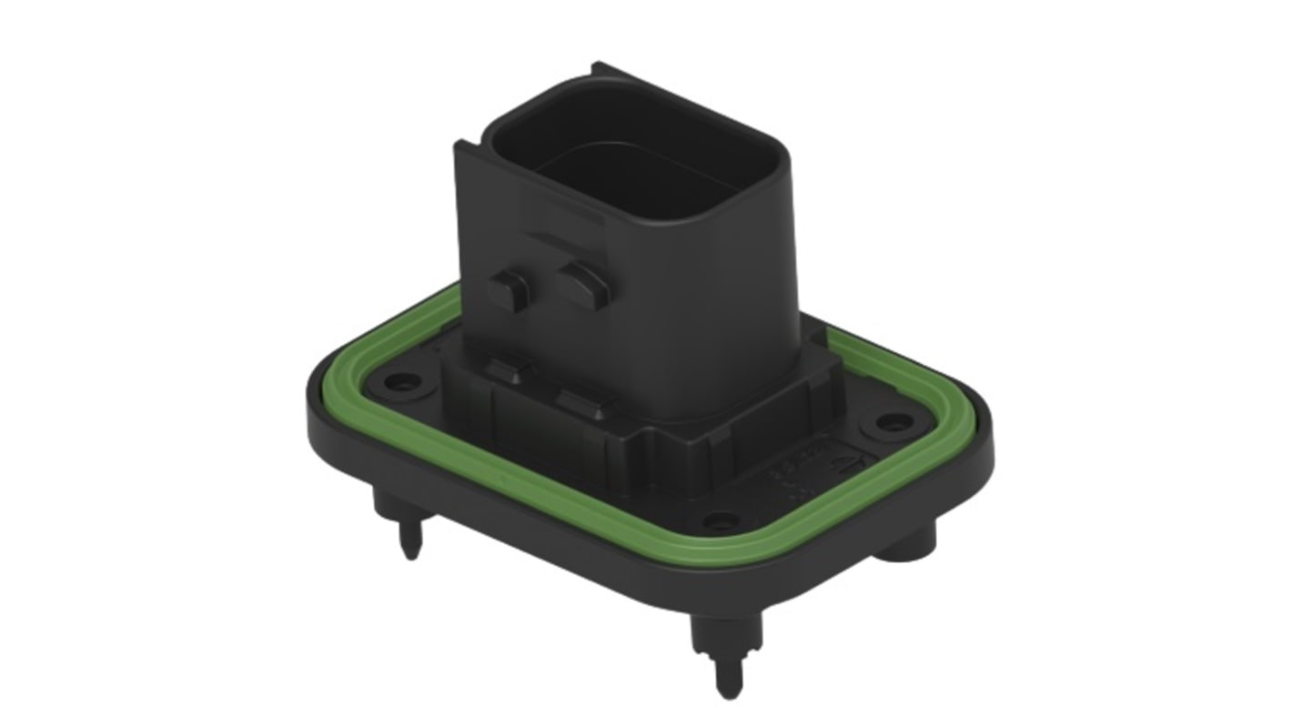 TE Connectivity 7p双排排针 垂直线对板连接器, 6mm间距, 20A, 面板安装, 1-23781系列