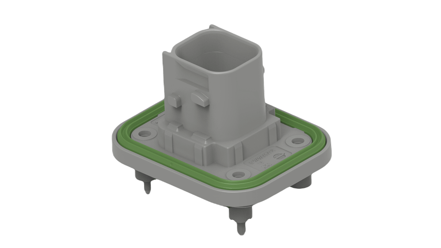 TE Connectivity 2-23774 Series Vertical Panel Mount PCB Header, 4 Contact(s), 6mm Pitch, 2 Row(s), Shrouded