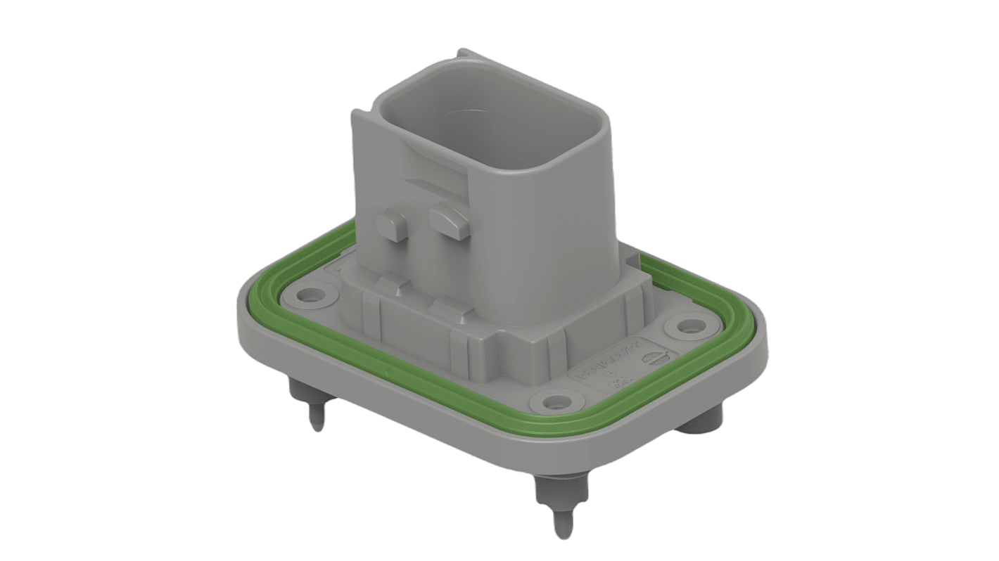 TE Connectivity 2-23781 Series Vertical Panel Mount PCB Header, 8 Contact(s), 6mm Pitch, 2 Row(s), Shrouded