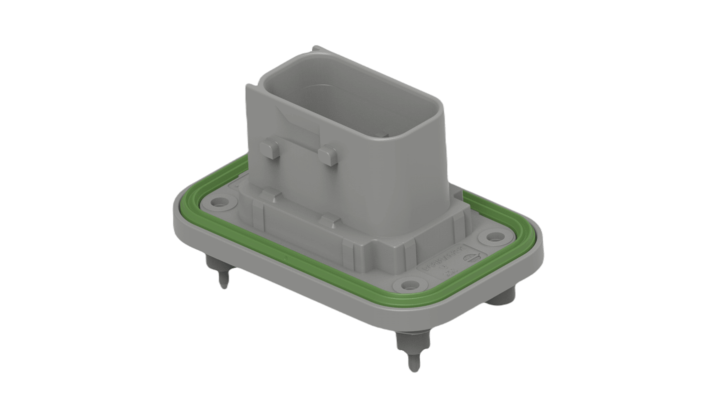 TE Connectivity 2-23781 Series Vertical Panel Mount PCB Header, 10 Contact(s), 6mm Pitch, 2 Row(s), Shrouded