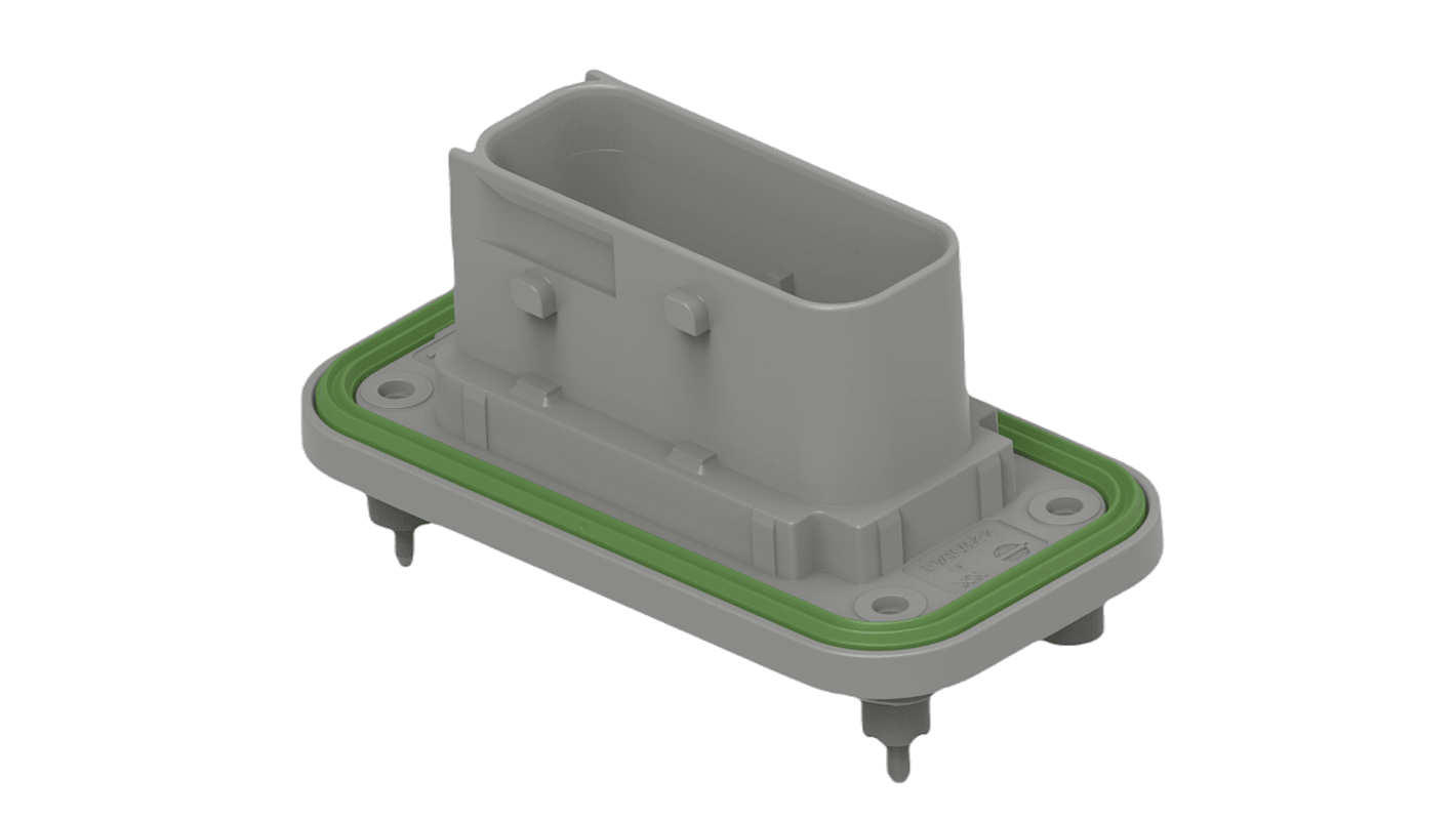 TE Connectivity 2-23781 Series Vertical Panel Mount PCB Header, 15 Contact(s), 6mm Pitch, 2 Row(s), Shrouded