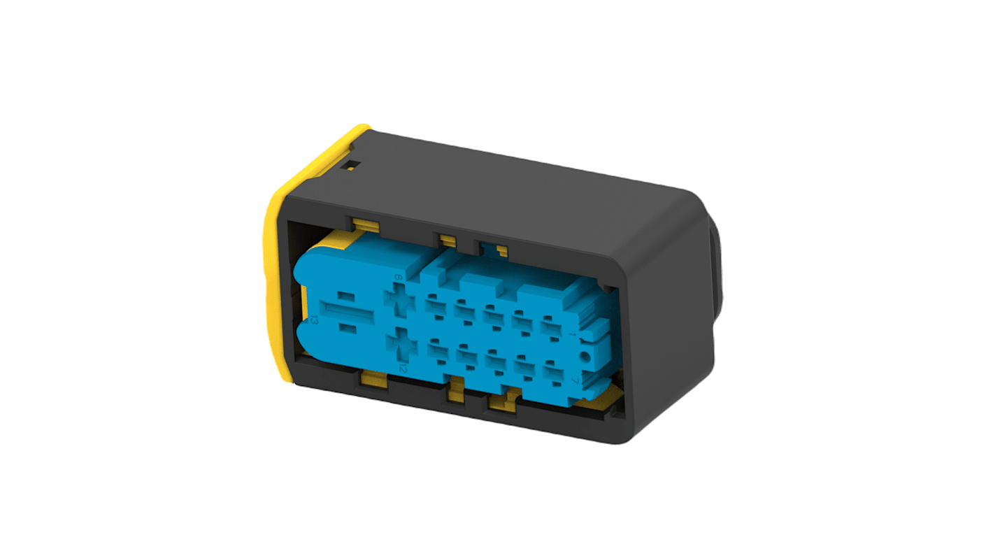 TE Connectivity, Heavy Duty Sealed Connector Series Automotive Connector Socket Blue Cable Mount 13 Way, Wire