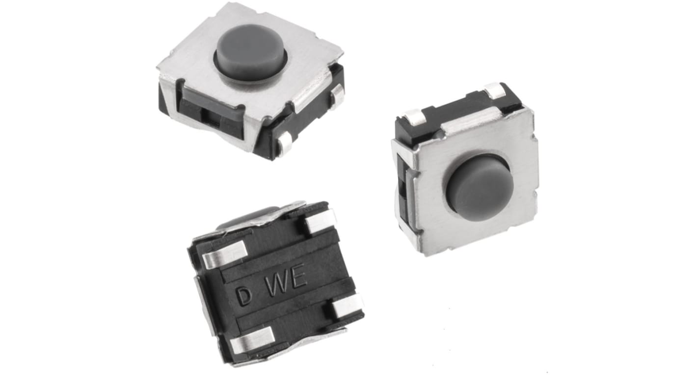 Wurth Elektronik IP67 Grey Tact Switch, SPST 50mA 3mm Surface Mount