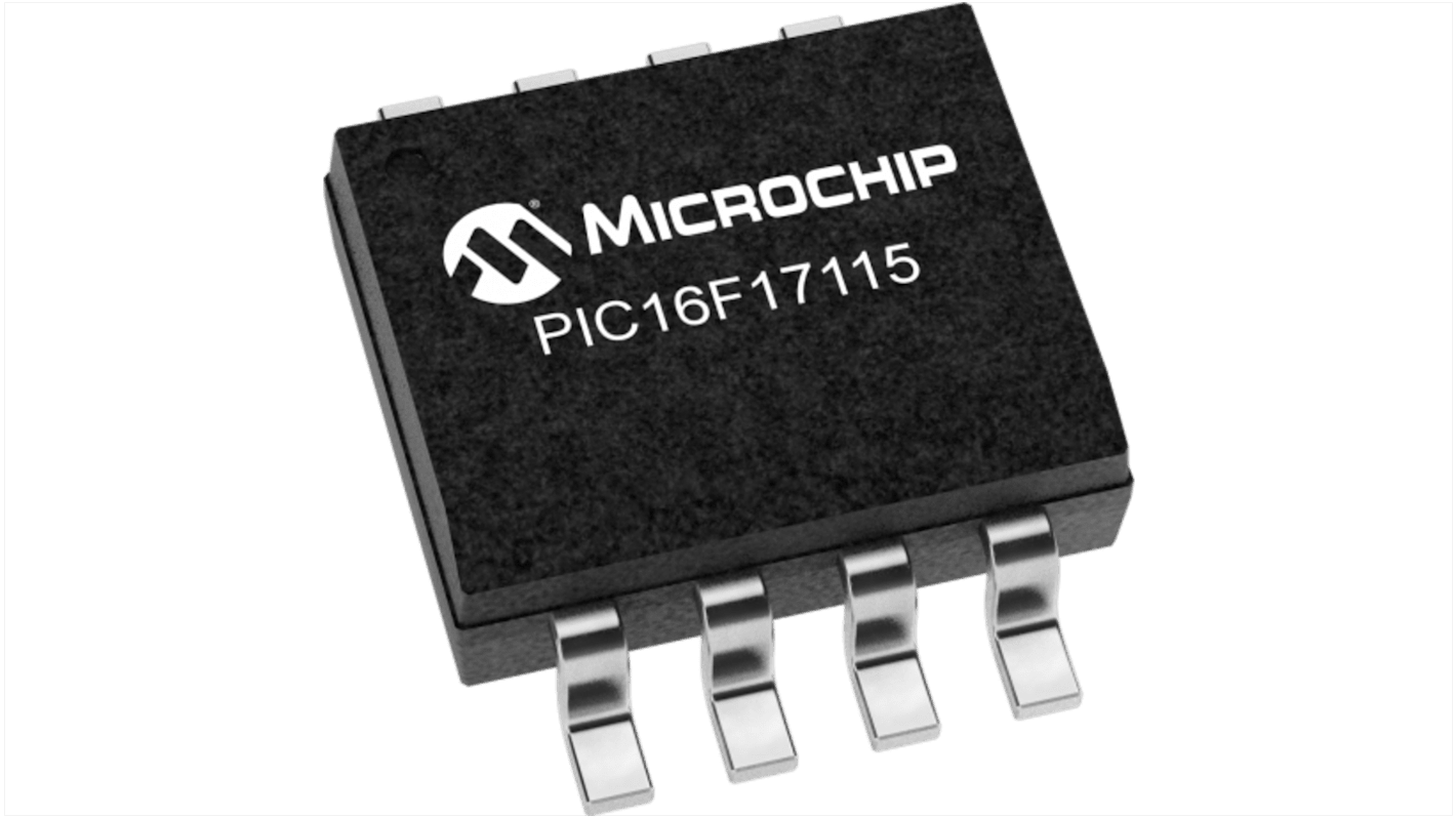 Mikrokontroler Microchip PIC16 SOIC 8-pinowy Montaż na płytce drukowanej PIC16 14 KB 8bit 64MHz EEPROM, Flash