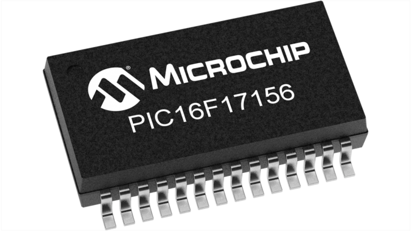 Microchip PIC16F17156-I/SS, 8bit PIC16 Microcontroller, PIC16, 64MHz, 28 KB EEPROM, Flash, 28-Pin SSOP
