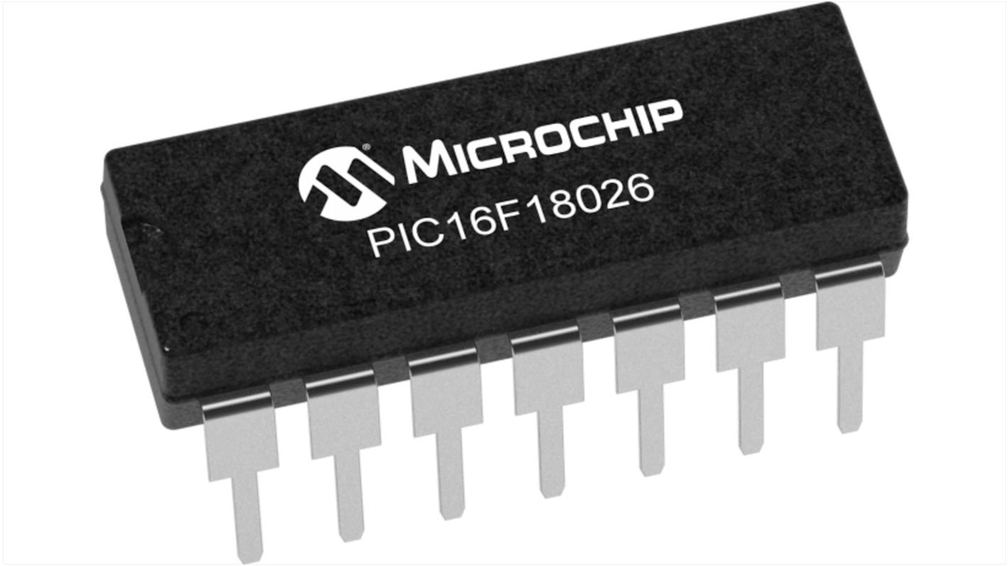 Microchip PIC16F18026-I/P, 8bit PIC16 Microcontroller, PIC16, 64MHz, 28 KB Flash, 14-Pin PDIP
