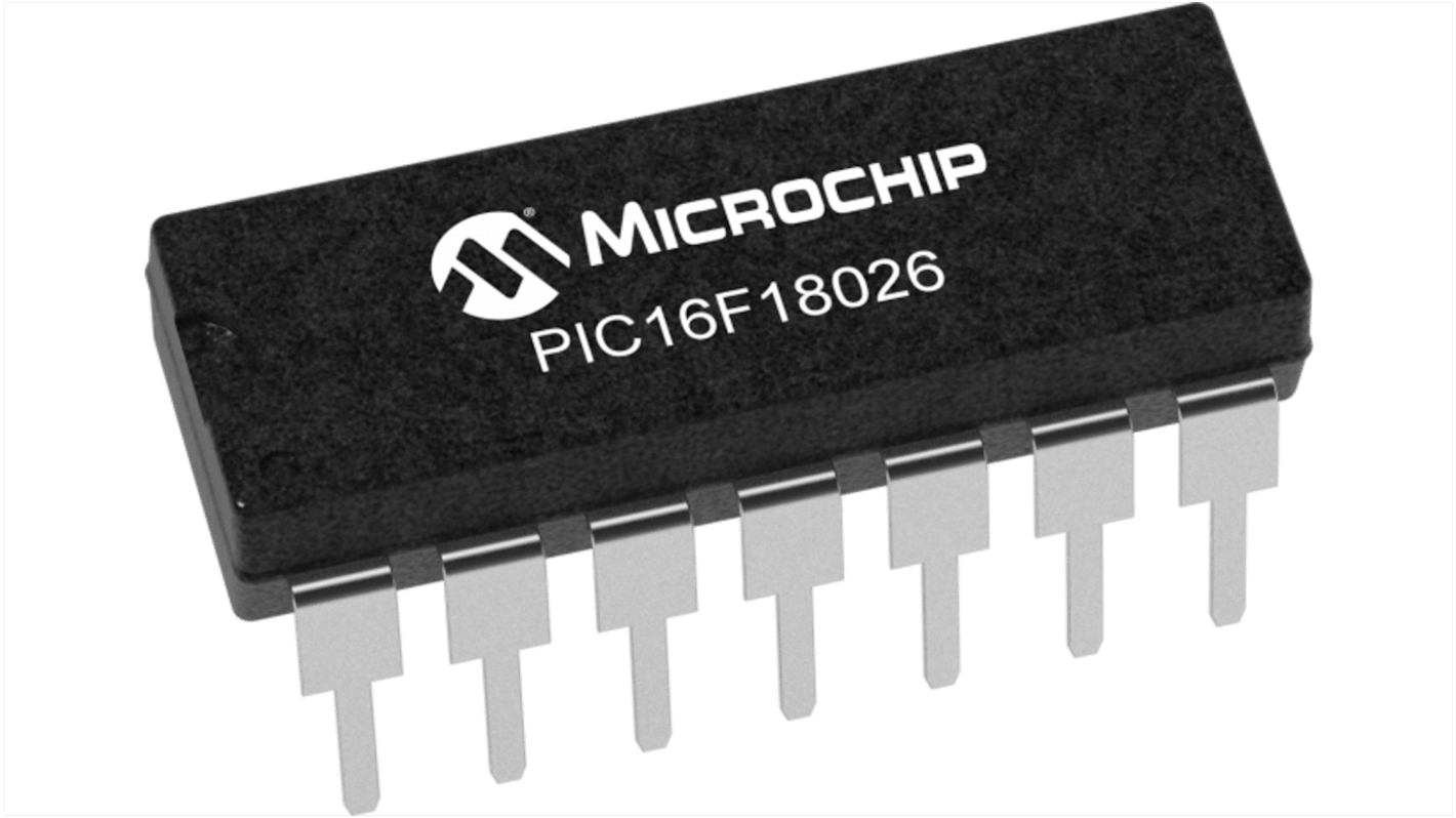 Mikrokontroler Microchip PIC16 PDIP 14-pinowy Montaż na płytce drukowanej PIC16 28 KB 8bit 64MHz Flash