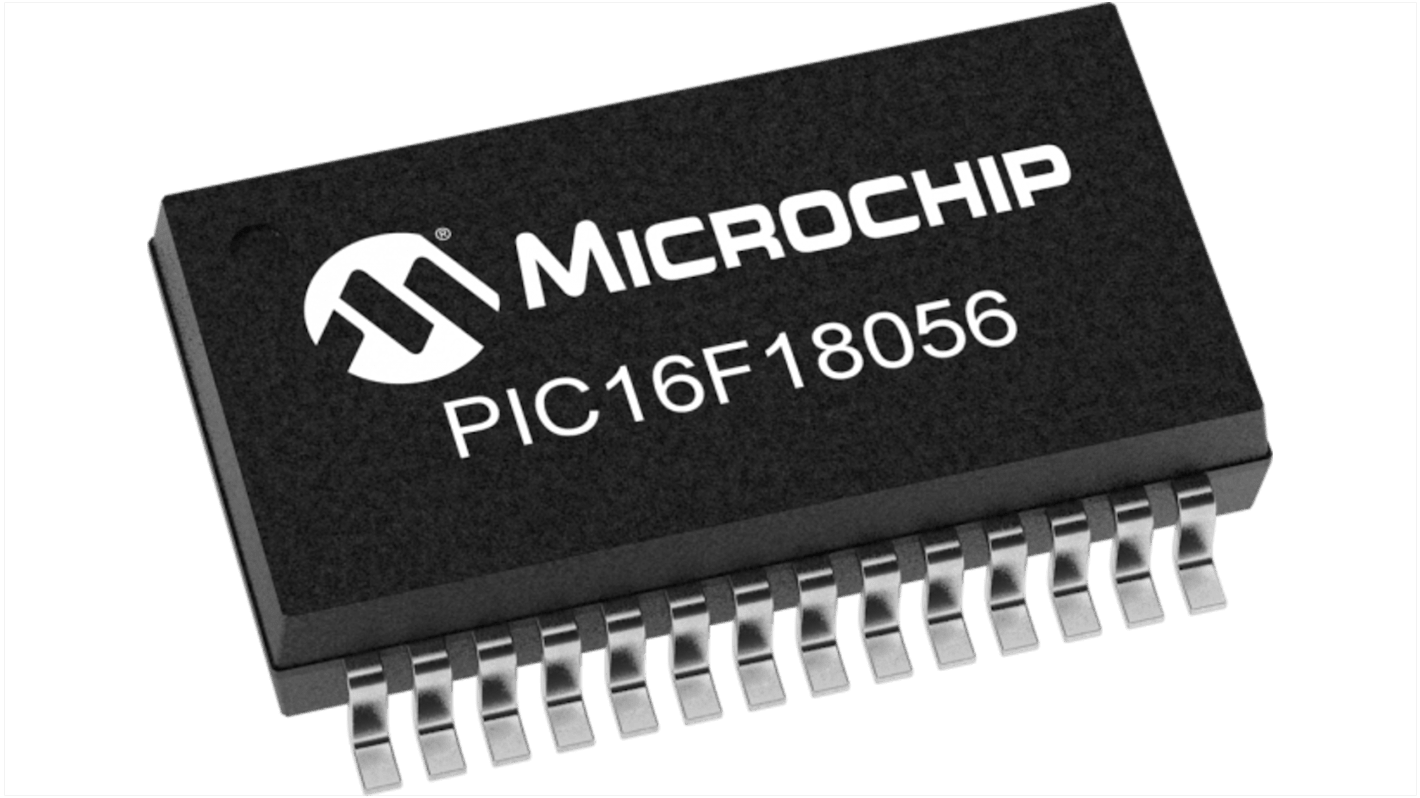 Microchip PIC16F18056-I/SS, 8bit PIC16 Microcontroller, PIC16, 64MHz, 28 KB Flash, 28-Pin SSOP
