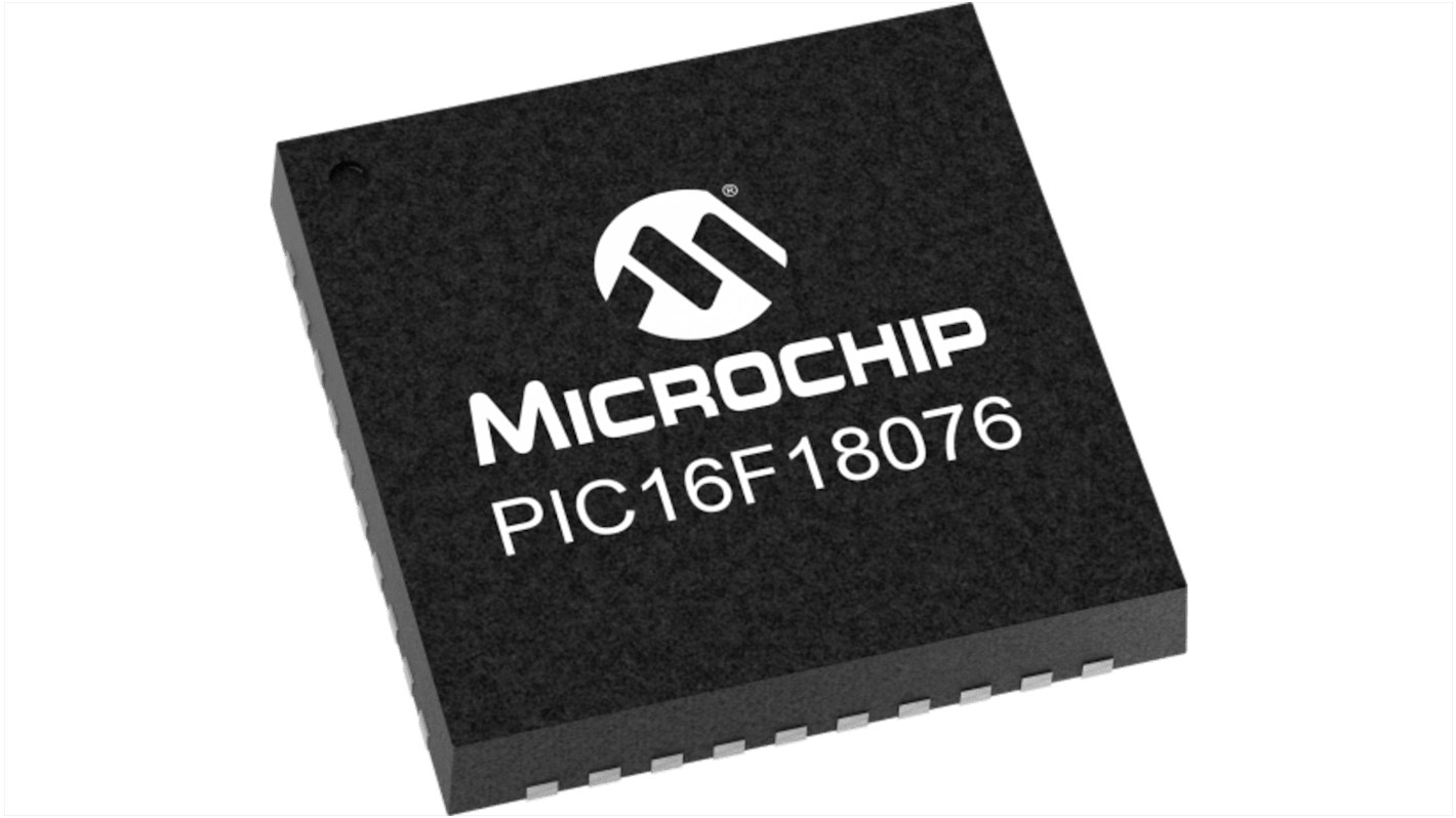 Microchip PIC16F18076-I/MP, 8bit PIC16 Microcontroller, PIC16, 64MHz, 28 KB Flash, 40-Pin QFN