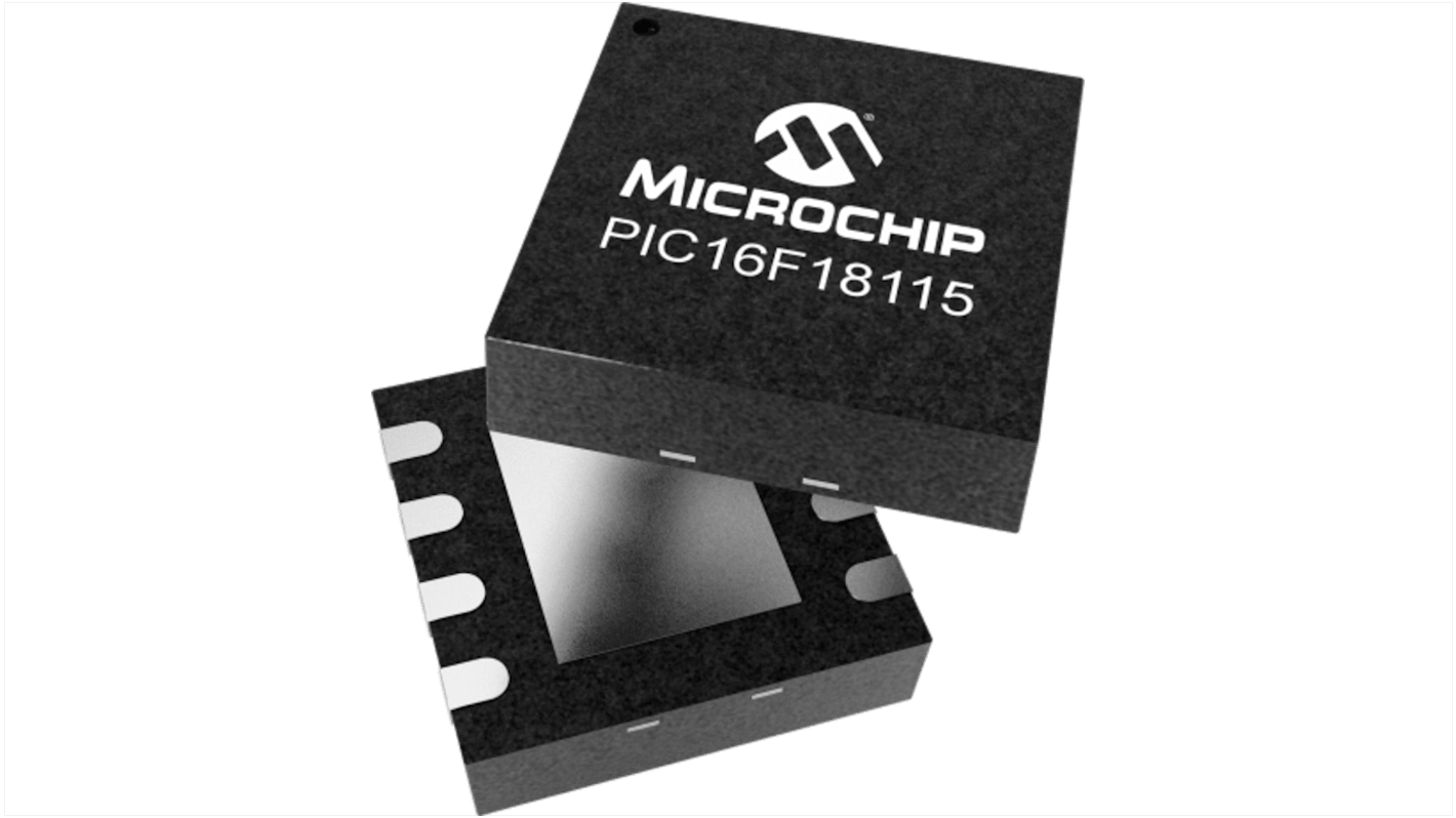 Microcontrolador Microchip PIC16F18115-I/MD, núcleo PIC16 de 8bit, 64MHZ, DFN de 8 pines