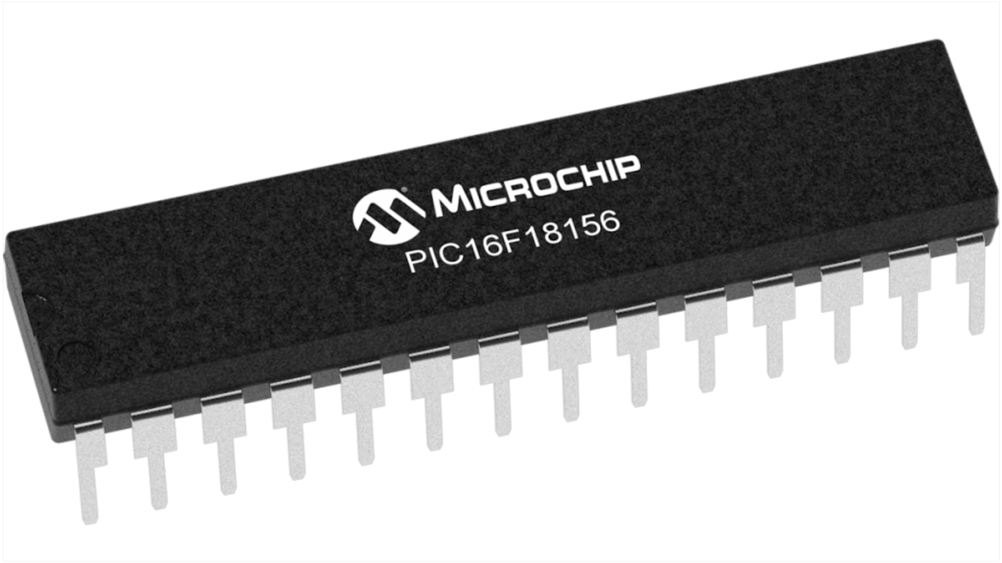 Microcontrolador Microchip PIC16F18156-I/SP, núcleo PIC16 de 8bit, 64MHZ, SPDIP de 28 pines