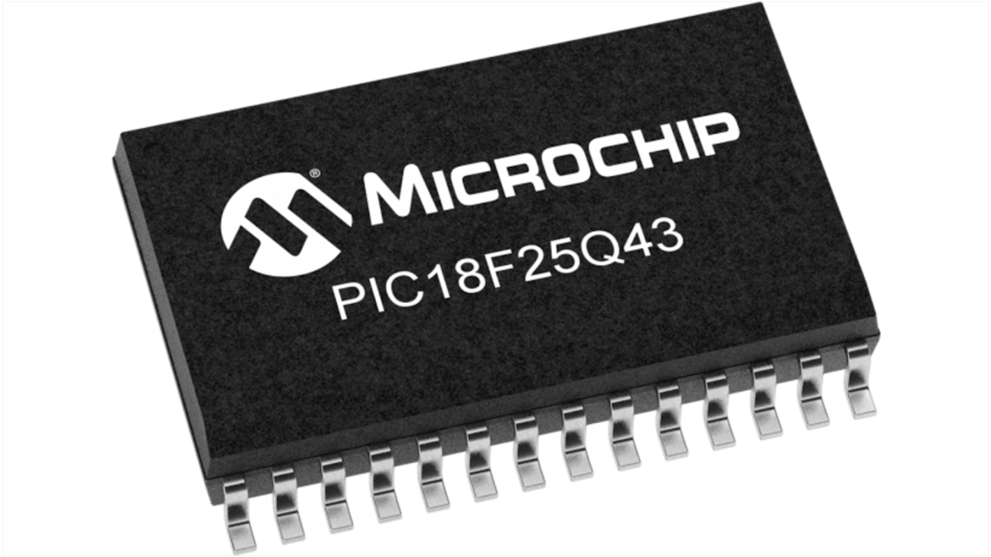 Microchip PIC18F25Q43-I/SO, 8bit PIC18 Microcontroller, PIC18, 64MHz, 32 KB EEPROM, Flash, 28-Pin SOIC