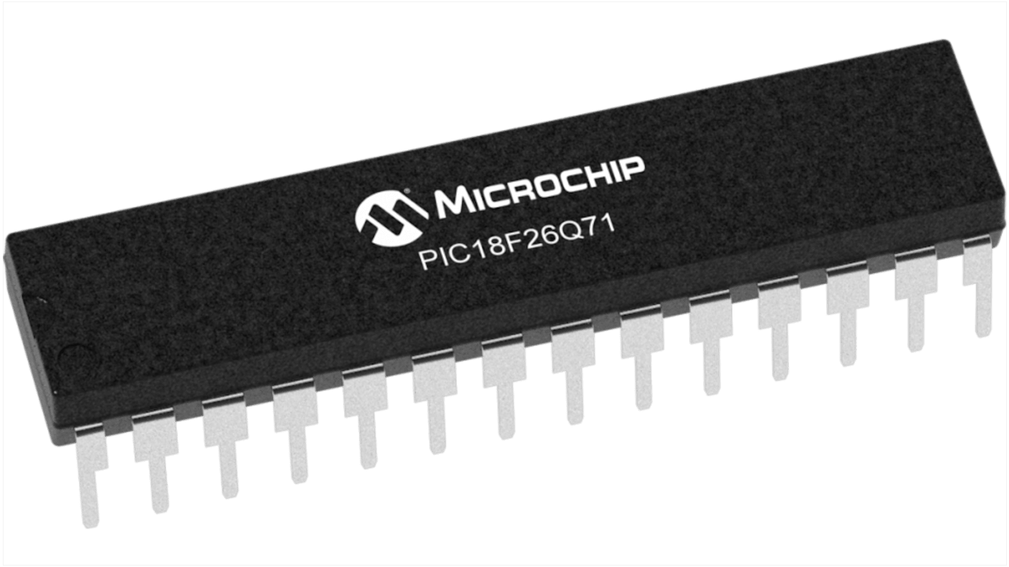 Microchip PIC18单片机, PIC18内核, 28针, SPDIP, 最大64MHz, 64 KB 闪存
