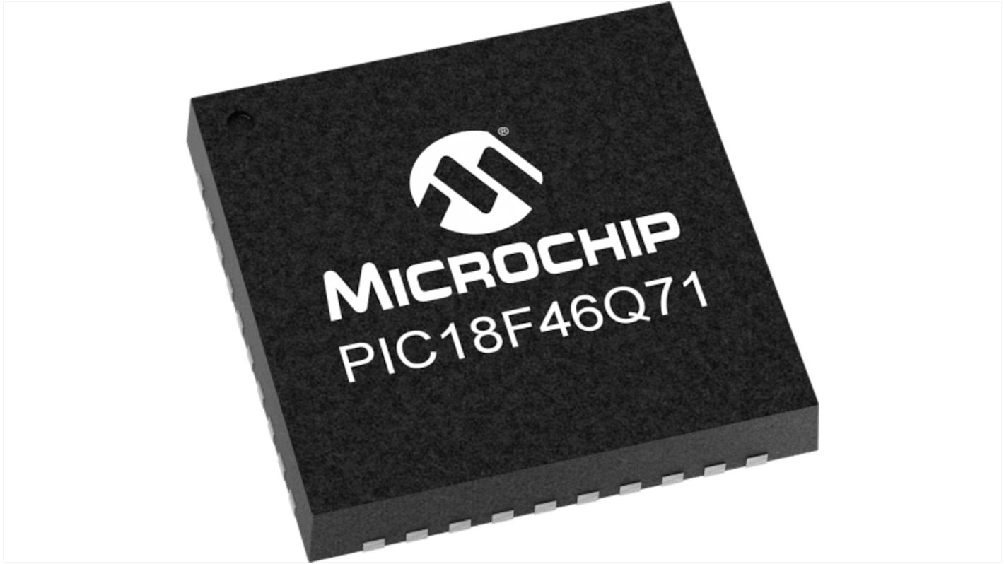 Microcontrolador Microchip PIC18F46Q71-I/MP, núcleo PIC18 de 8bit, 64MHZ, QFN de 40 pines