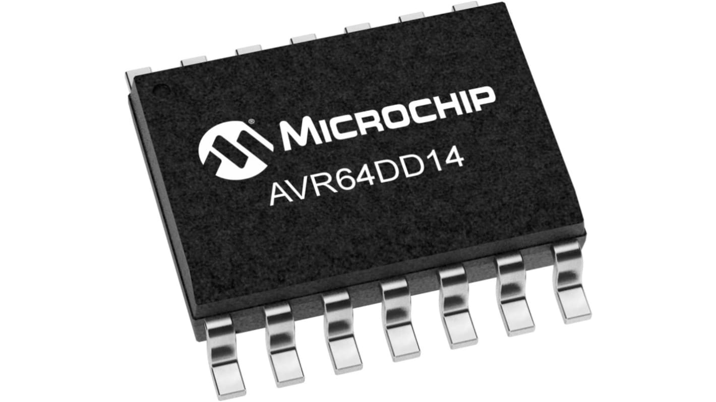 Microcontrolador Microchip AVR64DD14-I/SL, núcleo AVR de 8bit, 24MHZ, SOIC de 14 pines