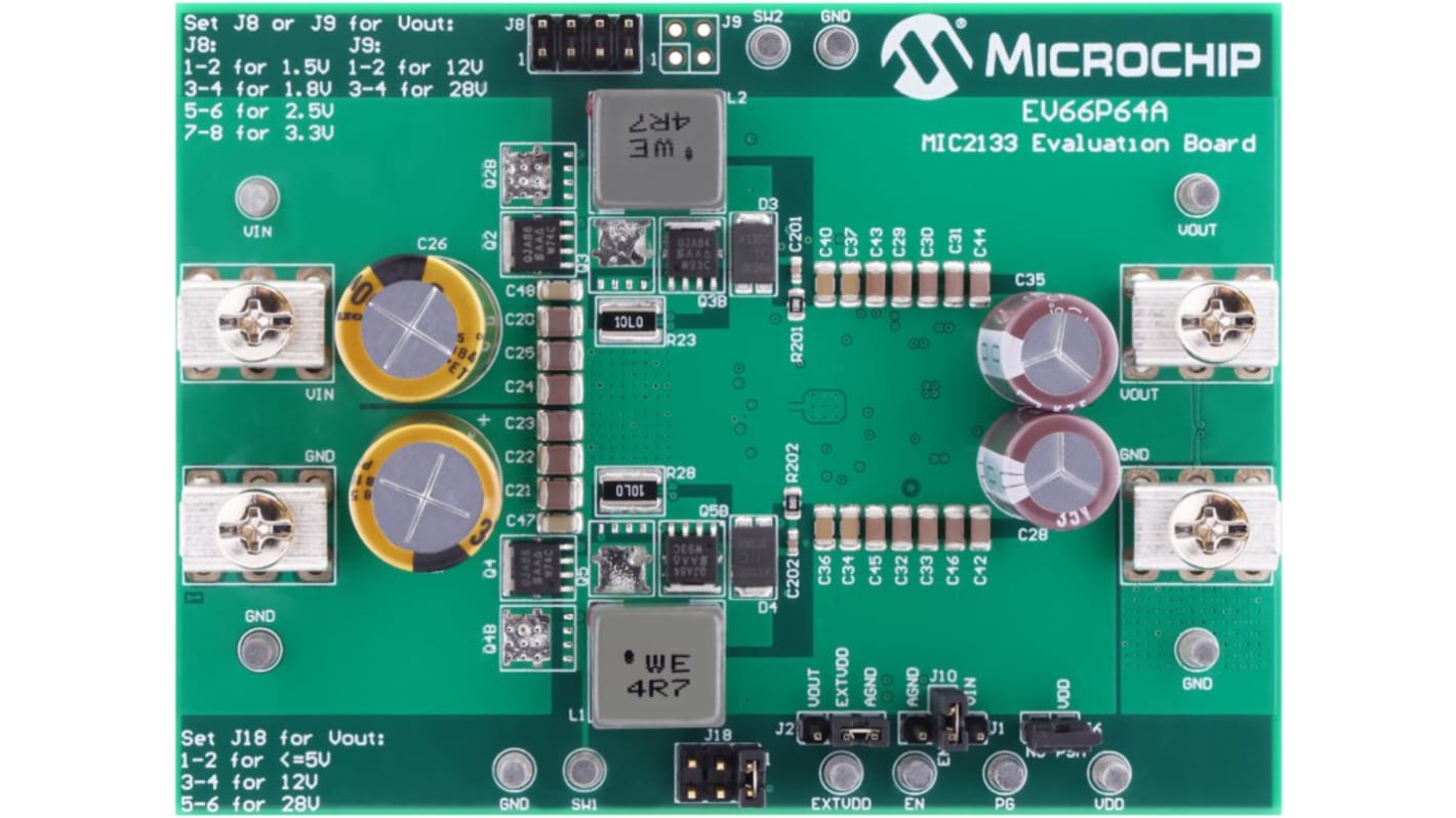 マイクロチップ,  評価ボード, 評価ボード, バックコントローラ, MIC2133 用, EV66P64A