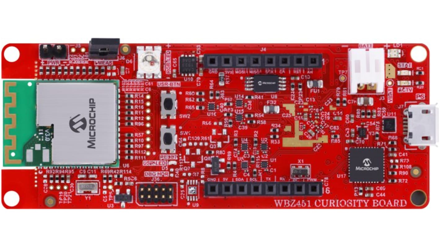 Microchip 蓝牙, ZigBee开发板 开发板, 开发板, 2.4GHz, WBZ451芯片, 用于WBZ451