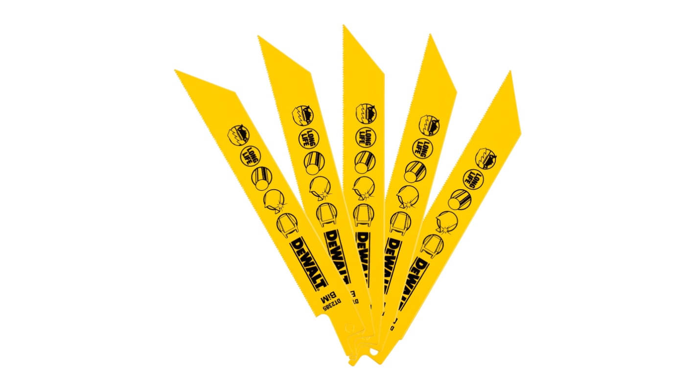 DeWALT, 24 Teeth Per Inch Metal 152mm Cutting Length Reciprocating Saw Blade, Pack of 5