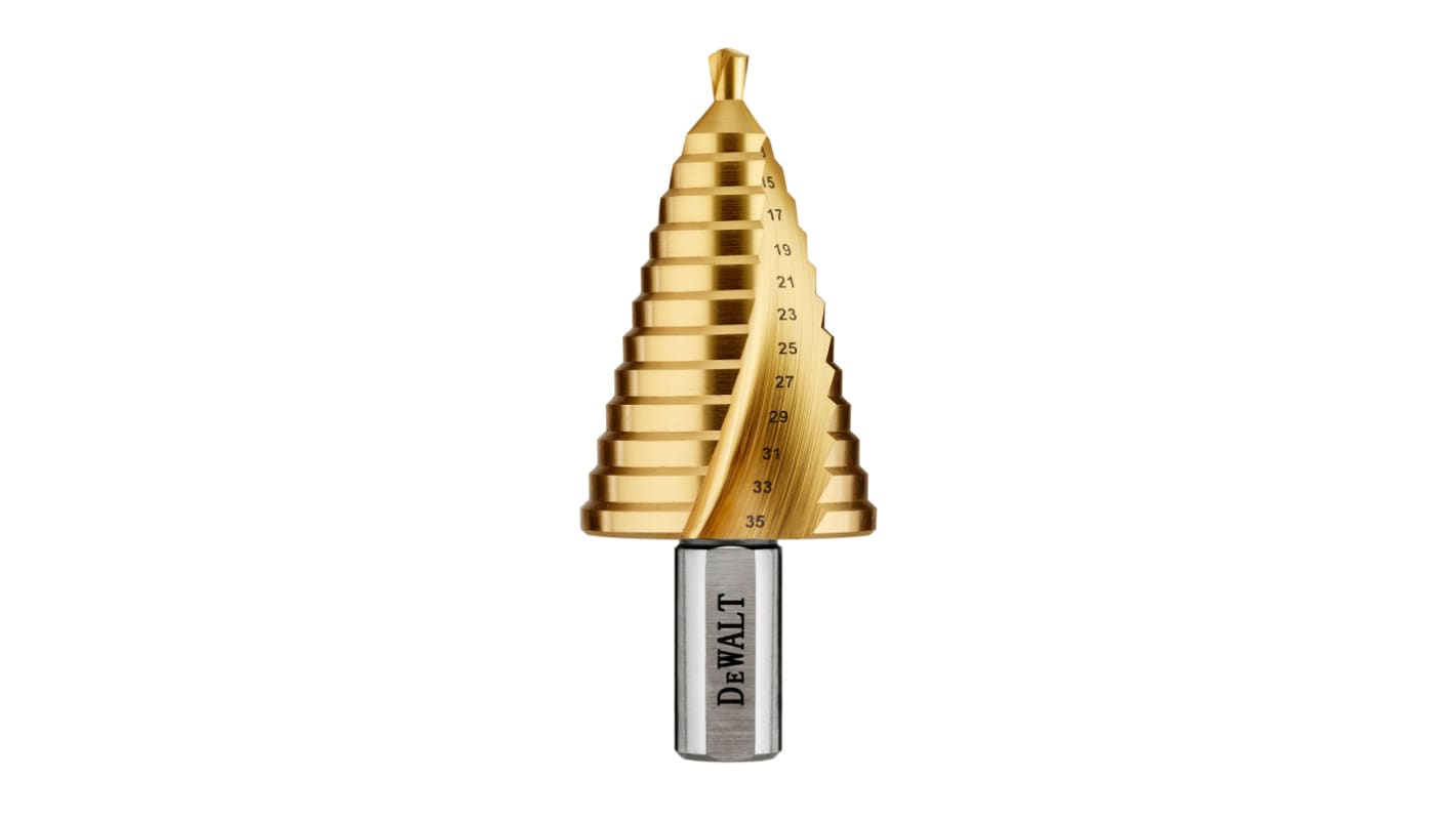 DT90247 QZ DeWALT Titanium Step Drill Bit 5mm x 35mm RS