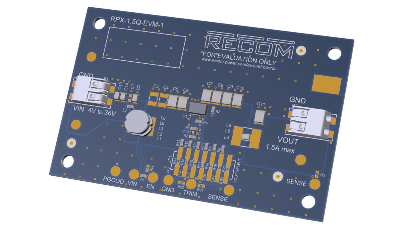 Modulo di valutazione Convertitore c.c.-c.c. per Modulo regolatore buck RPX-1.5Q Evaluation Module RPX-1.5Q