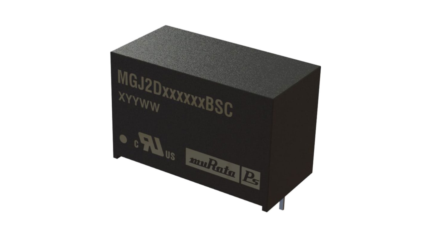 Murata MGJ2B DC/DC-Wandler 2W 5 V dc IN, 15 V dc, -5 V dcV dc OUT / 40 mA, 80 mA Durchsteckmontage