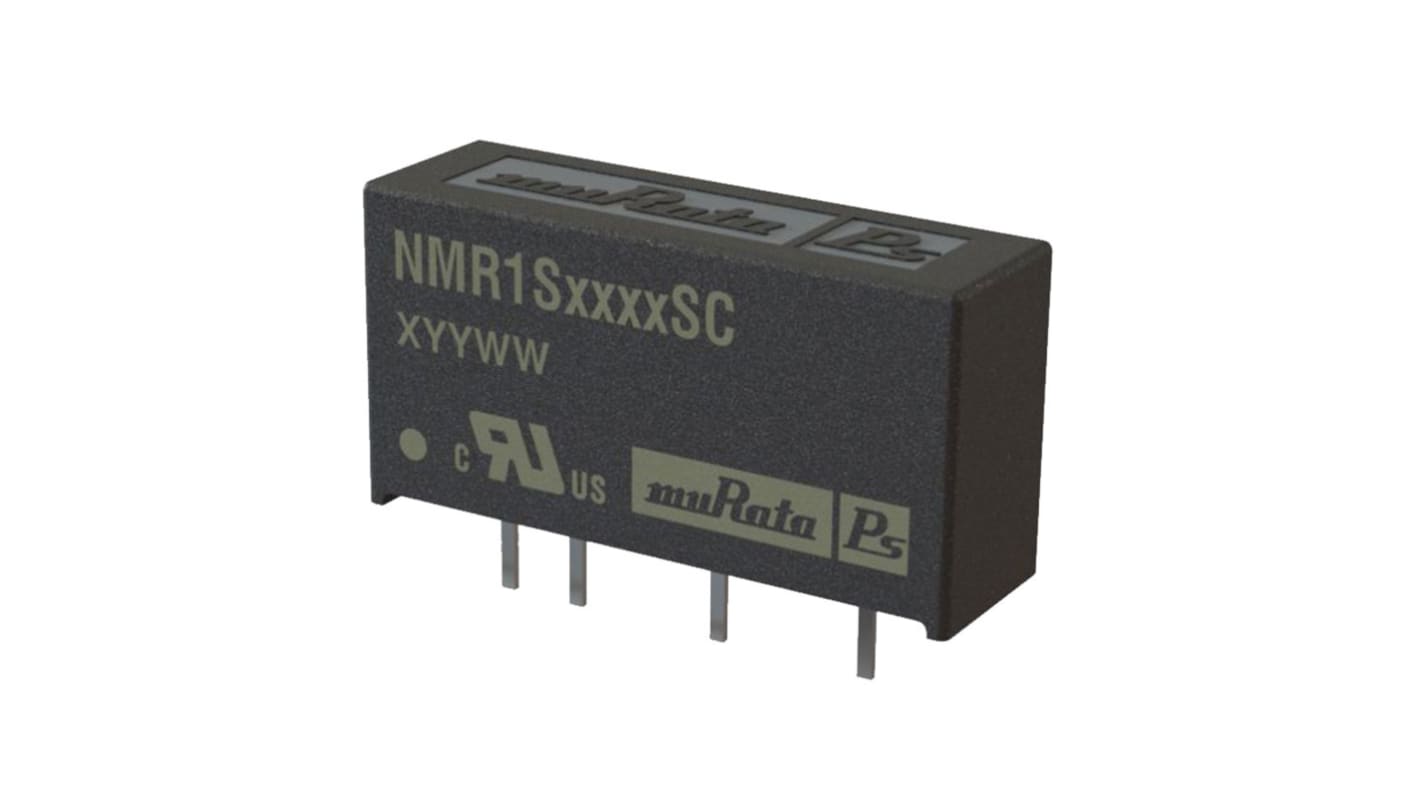 Murata Power Solutions NMR1 DC-DC Converter, 5V dc/ 200mA Output, 4.5 → 5.5 V dc Input, 1W, Through Hole, +115°C