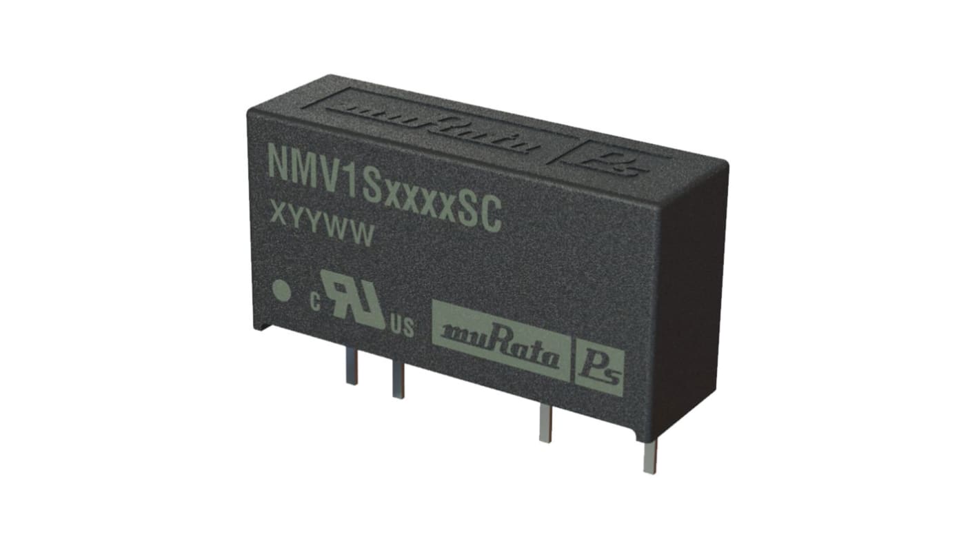 Murata Power Solutions NMV1 DC-DC Converter, 5V dc/ 200mA Output, 4.5 → 5.5 V dc Input, 1W, Through Hole, +115°C