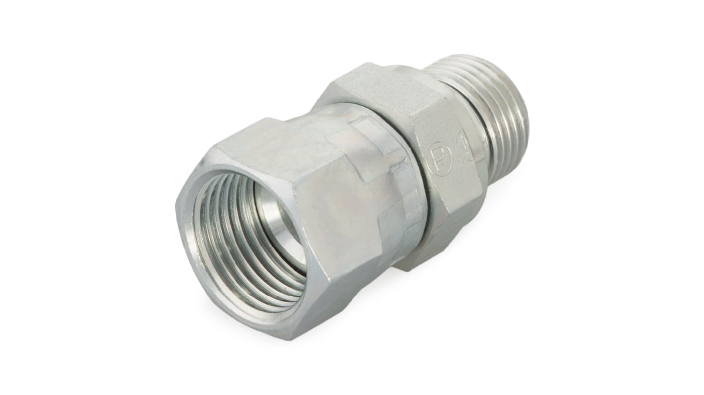 Parker Straight Female 37° JIC Flare Swivel to Male BSPP, 10F642EDMXS