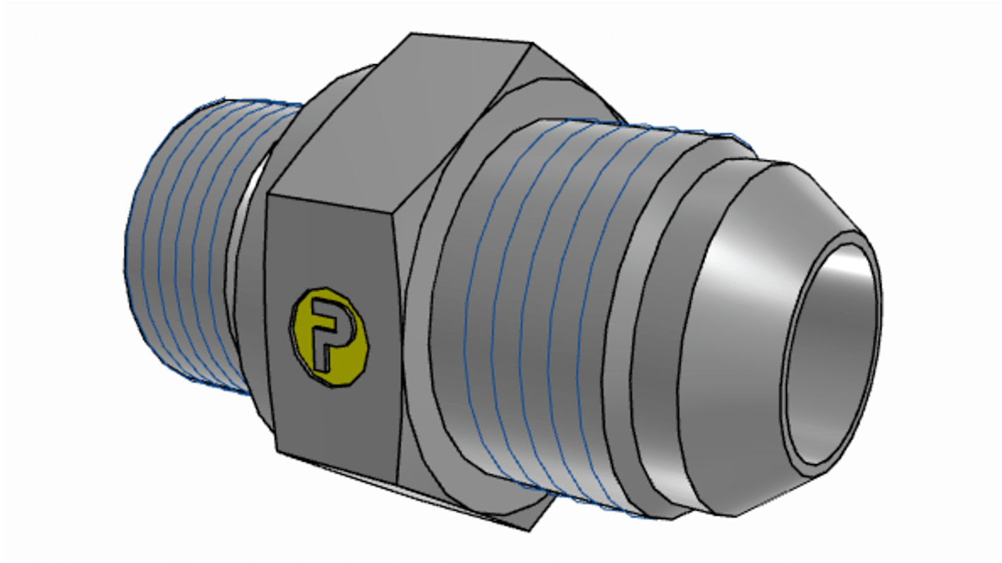 Parker Hydraulic Male Stud M20 Male to UNF 7/8-14 Male, 10M20F82EDMXS