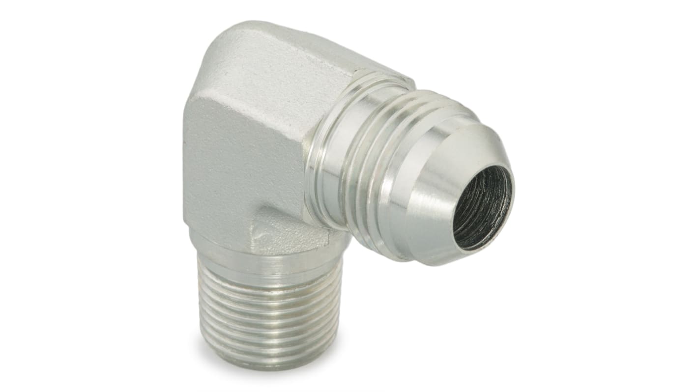 Parker Elbow 90° Male 37° JIC Flare to Male BSPT, 4-4C3MXS