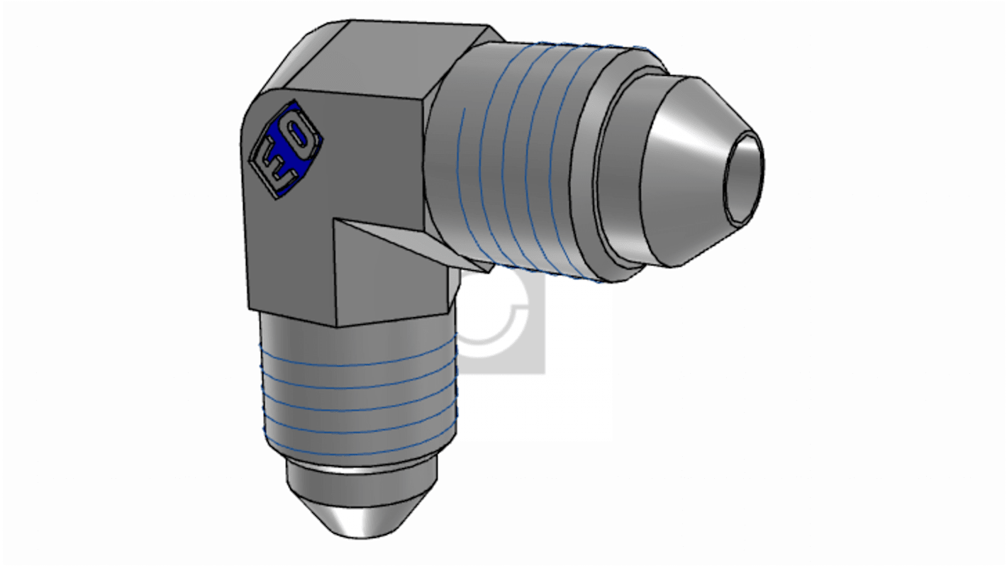 Racor hidráulico, Parker, 4EMTXS, Connector A UNF 7/16-20 macho, Connector B UNF 7/16-20 macho