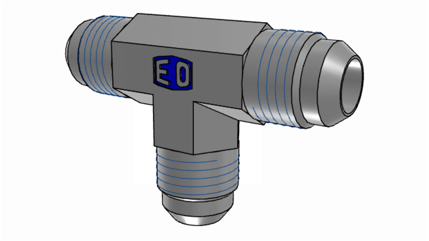 Parker Hydraulic Union Tee Compression Tube Fitting UNF 7/16-20 Male to UNF 7/16-20 Male, 4JMTXS