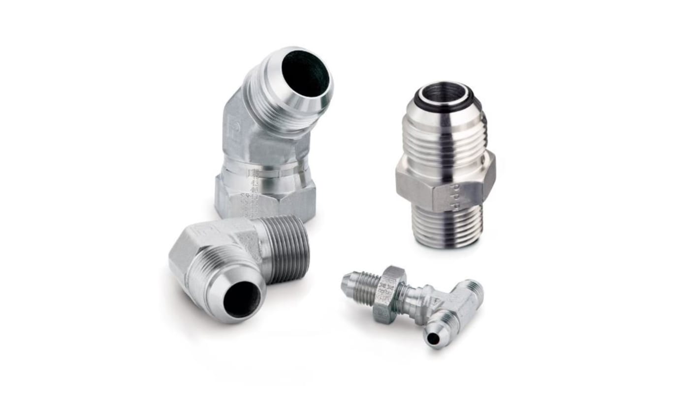 Racor hidráulico, Parker, 4M10F82EDMXS, Connector A M10 macho, Connector B UNF 7/16-20 macho