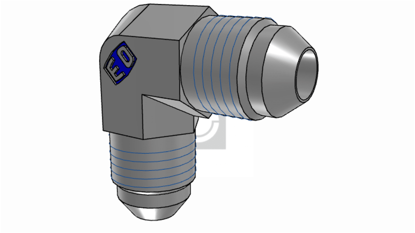 Parker Hydraulische Schlauch-Winkelstückverbindung, UNF 1/2-20 Außengewinde - UNF 1/2-20 Außengewinde