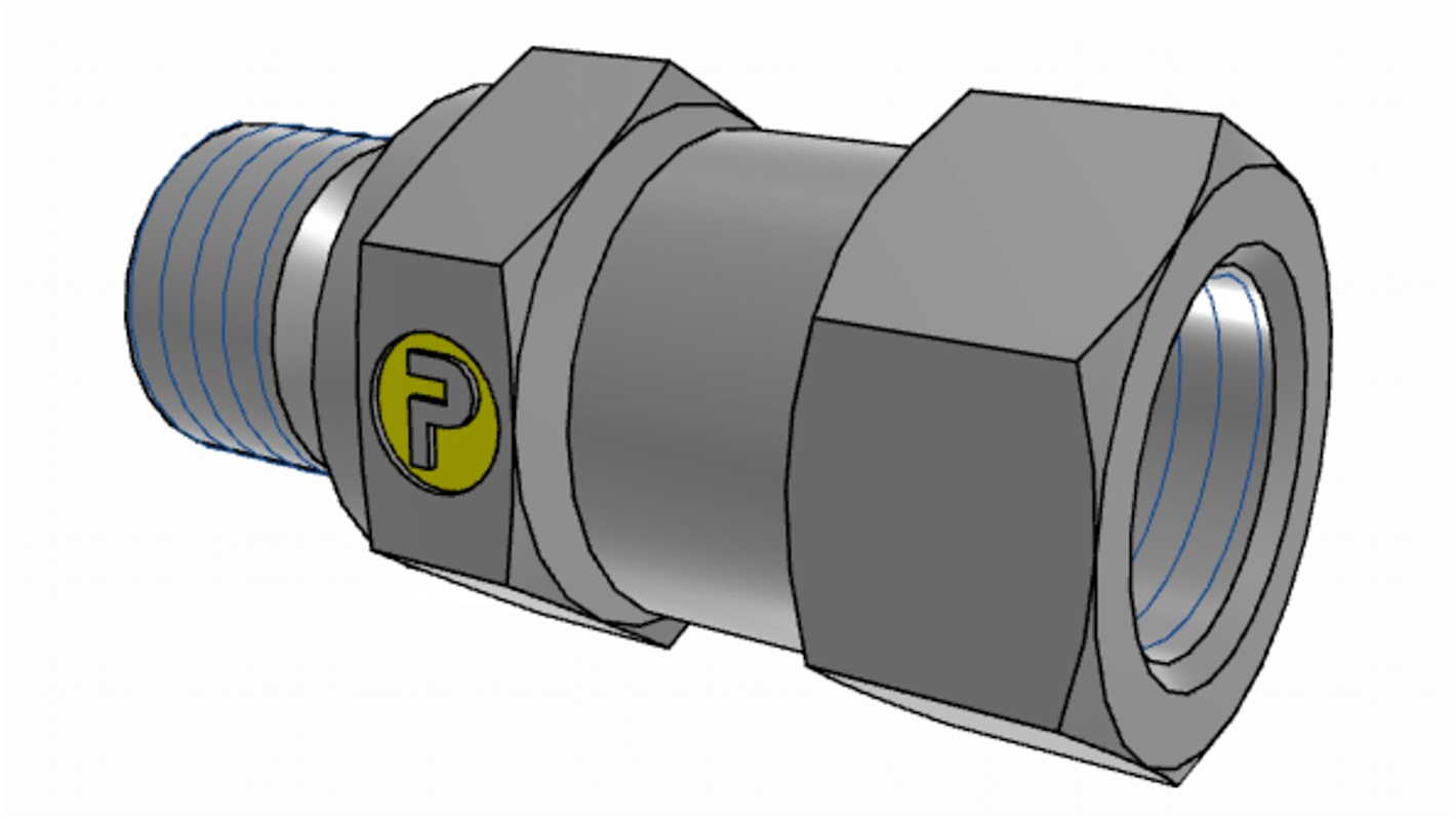 Parker Hydraulic Male Stud M12 Male to UNF 1/2-20 Female, 5M12F682EDMXS