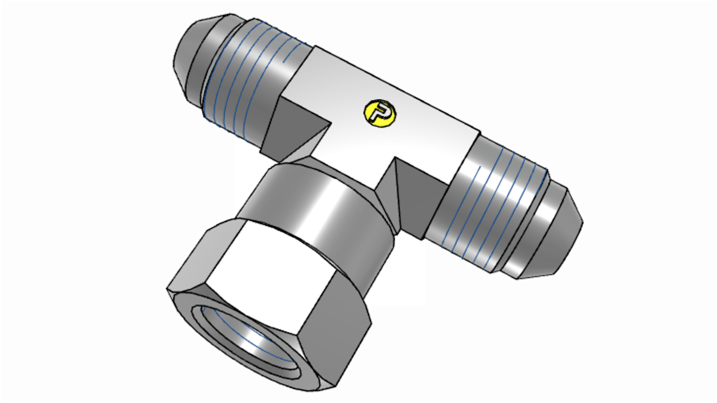 Parker Hydraulic Swivel Nut Tee UNF 1/2-20 Male to UNF 1/2-20 Female, 5S6MXS