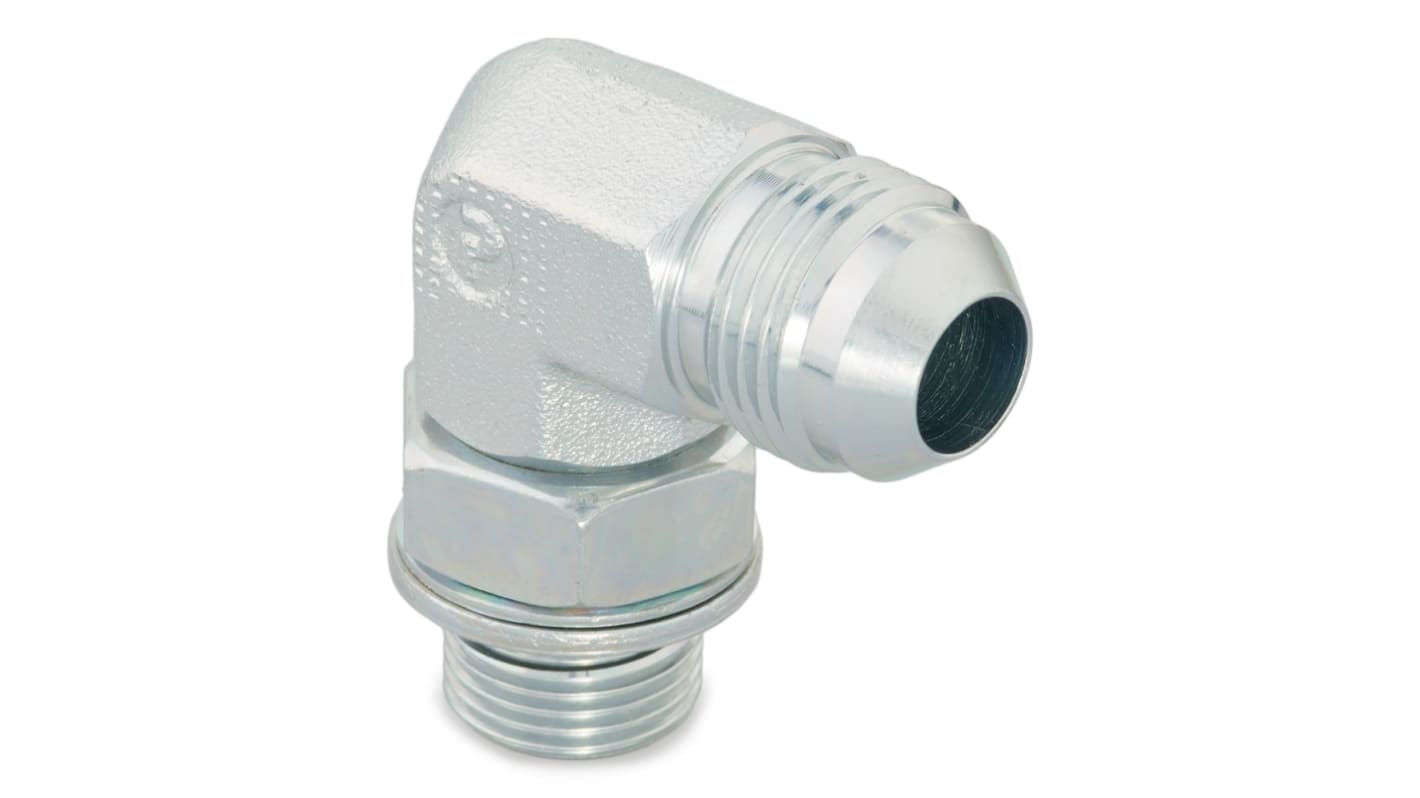 Parker Elbow 90° Male 37° JIC Flare to Male BSPP, 6C4OMXS