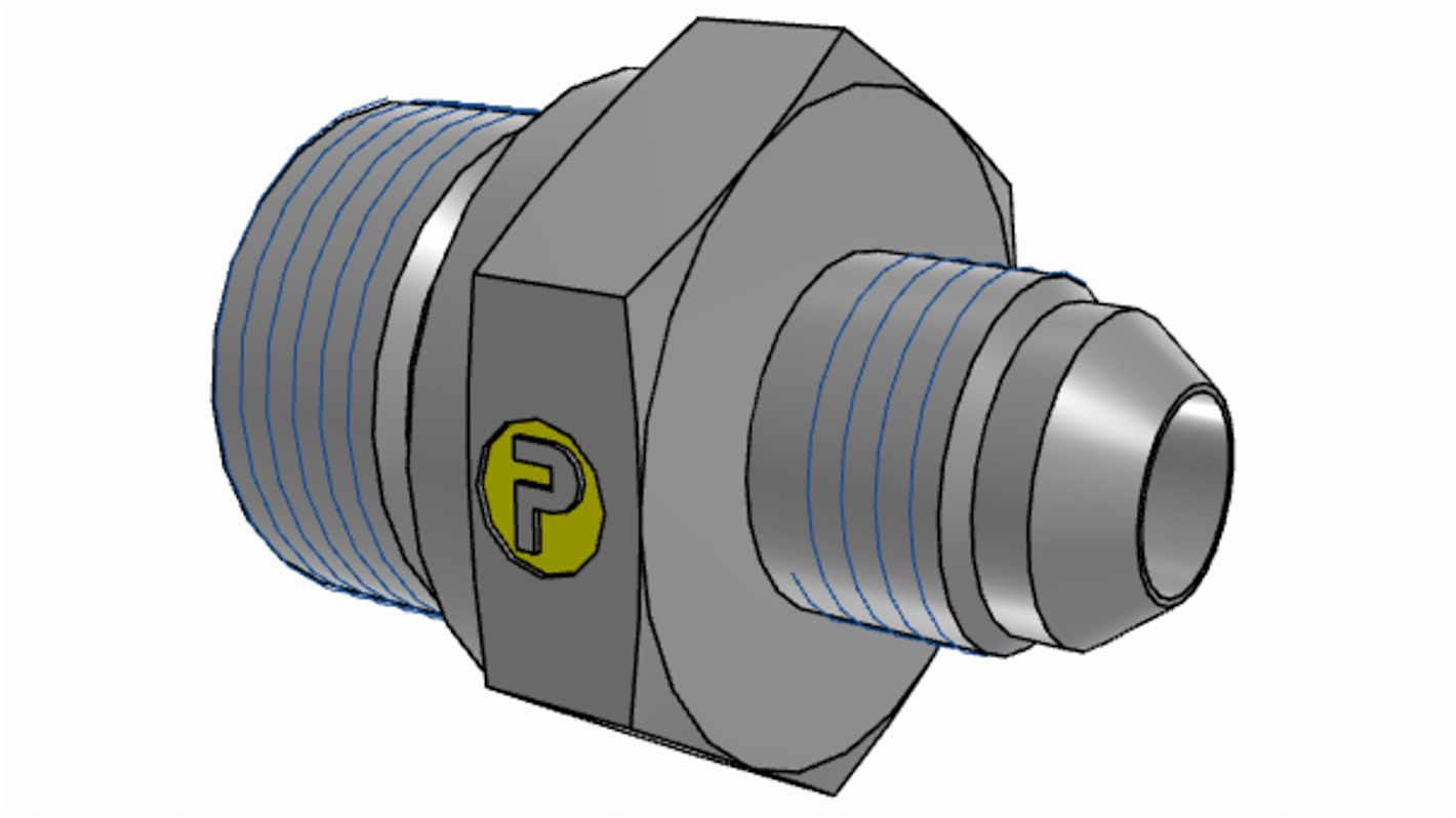 Parker Hydraulic Male Stud M22 Male to UNF 9/16-18 Male, 6M22F82EDMXS