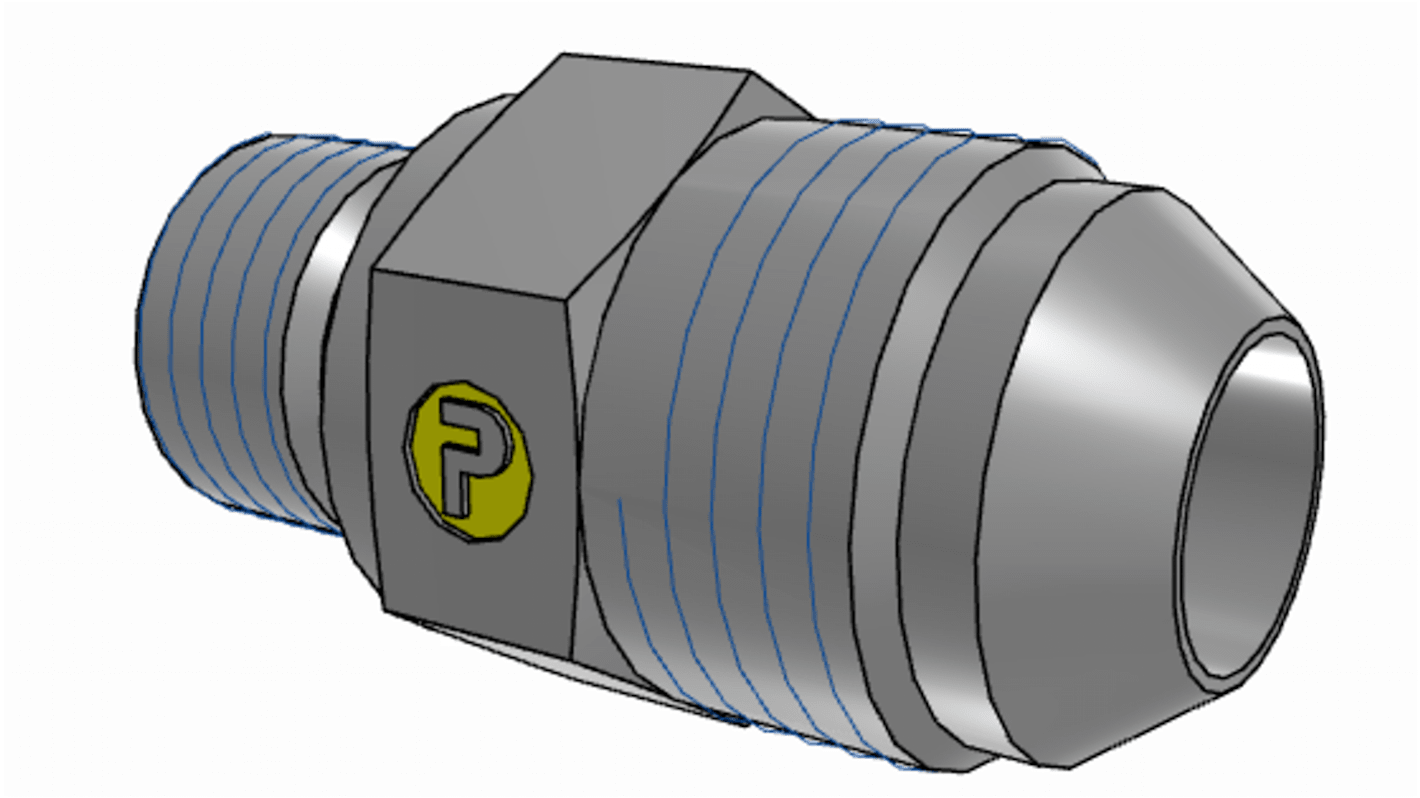 Parker Hydraulic Male Stud M14 Male to UNF 3/4-16 Male, 8M14F82EDMXS