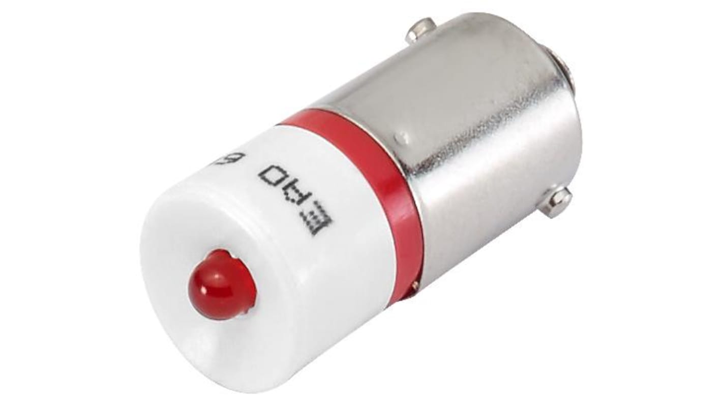 LED-signallampe, Rød, 130V ac/dc