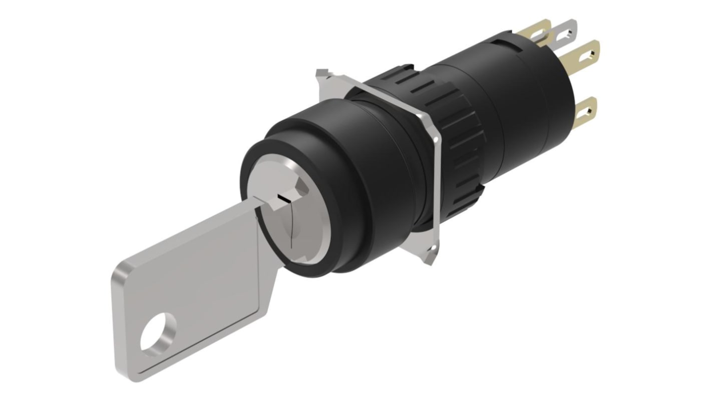 EAO IP65 Key Switch, 1 NC / 1 NO, 5A 2-Way
