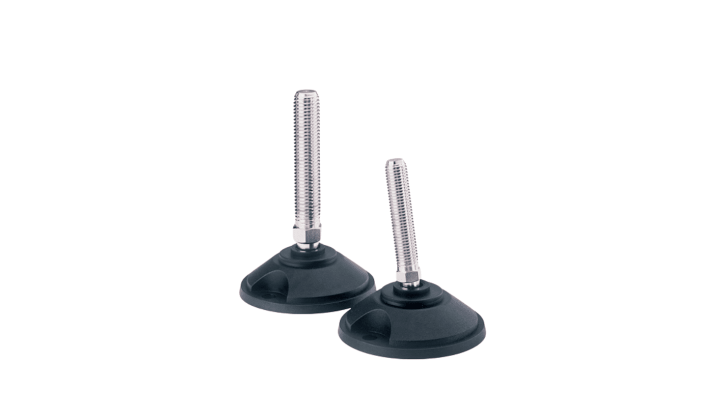 Nu-Tech Engineering M12 100mm Dia. Stainless Steel Levelling Adjustable Foot, 1000kg Static Load Capacity 10° Tilt Angle