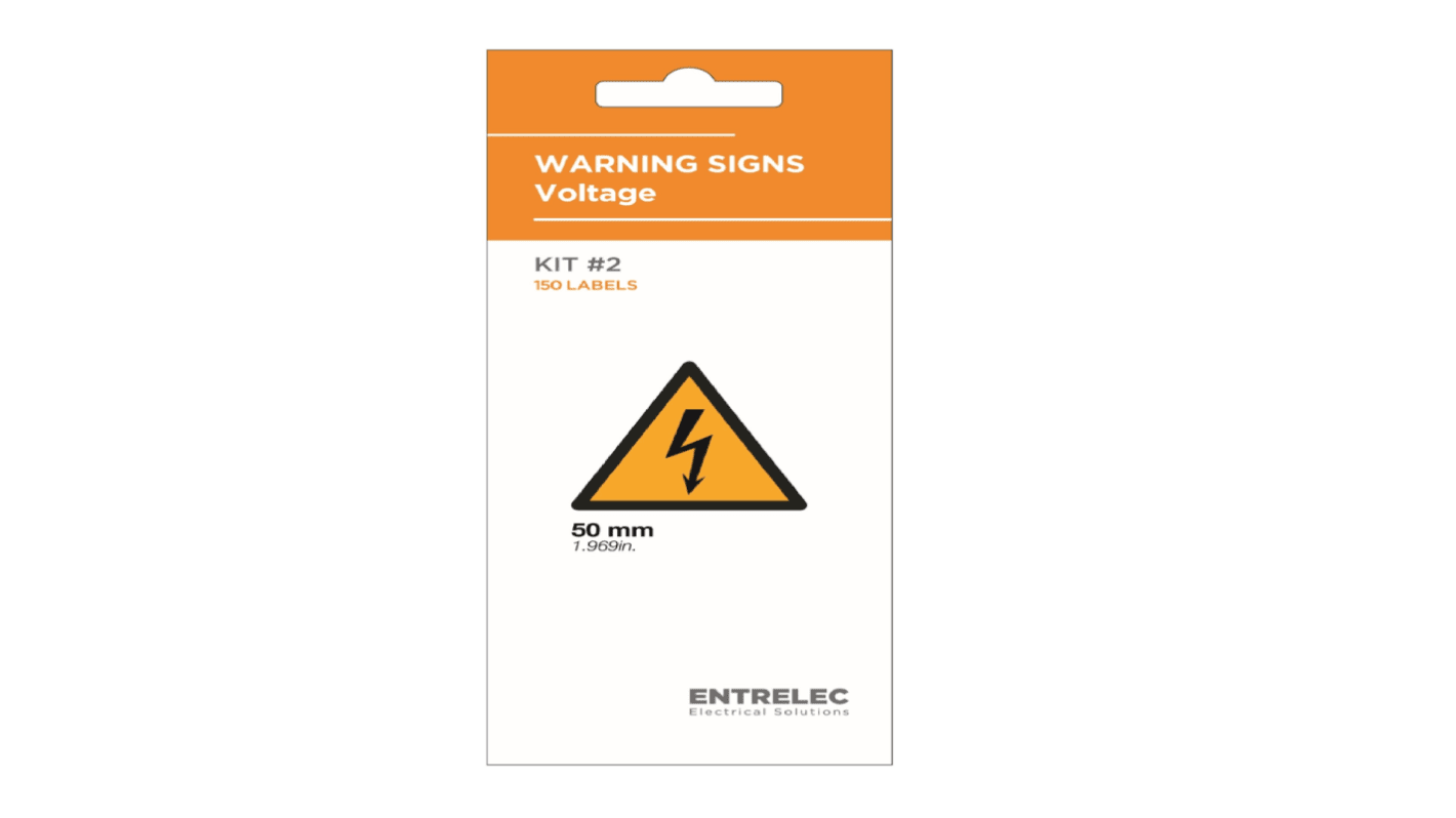 Yellow Vinyl Safety Labels, None-Text 43.7 mm x 50mm