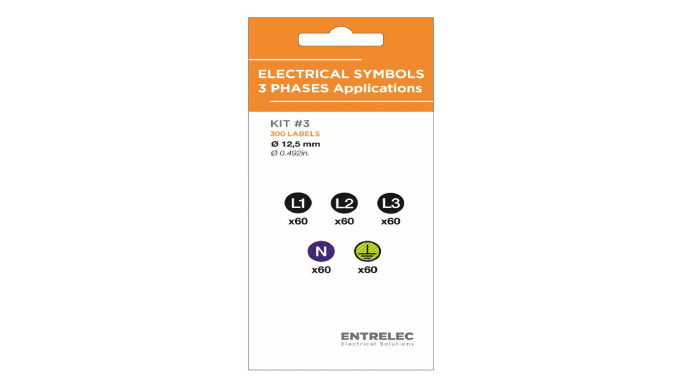 Black Vinyl Safety Labels, None-Text 12.5 mm x 12.5mm