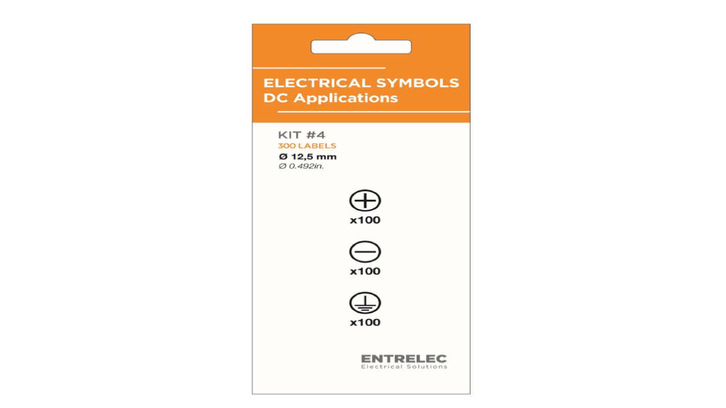 Entrelec Black Vinyl Safety Labels, None-Text 12.5 mm x 12.5mm