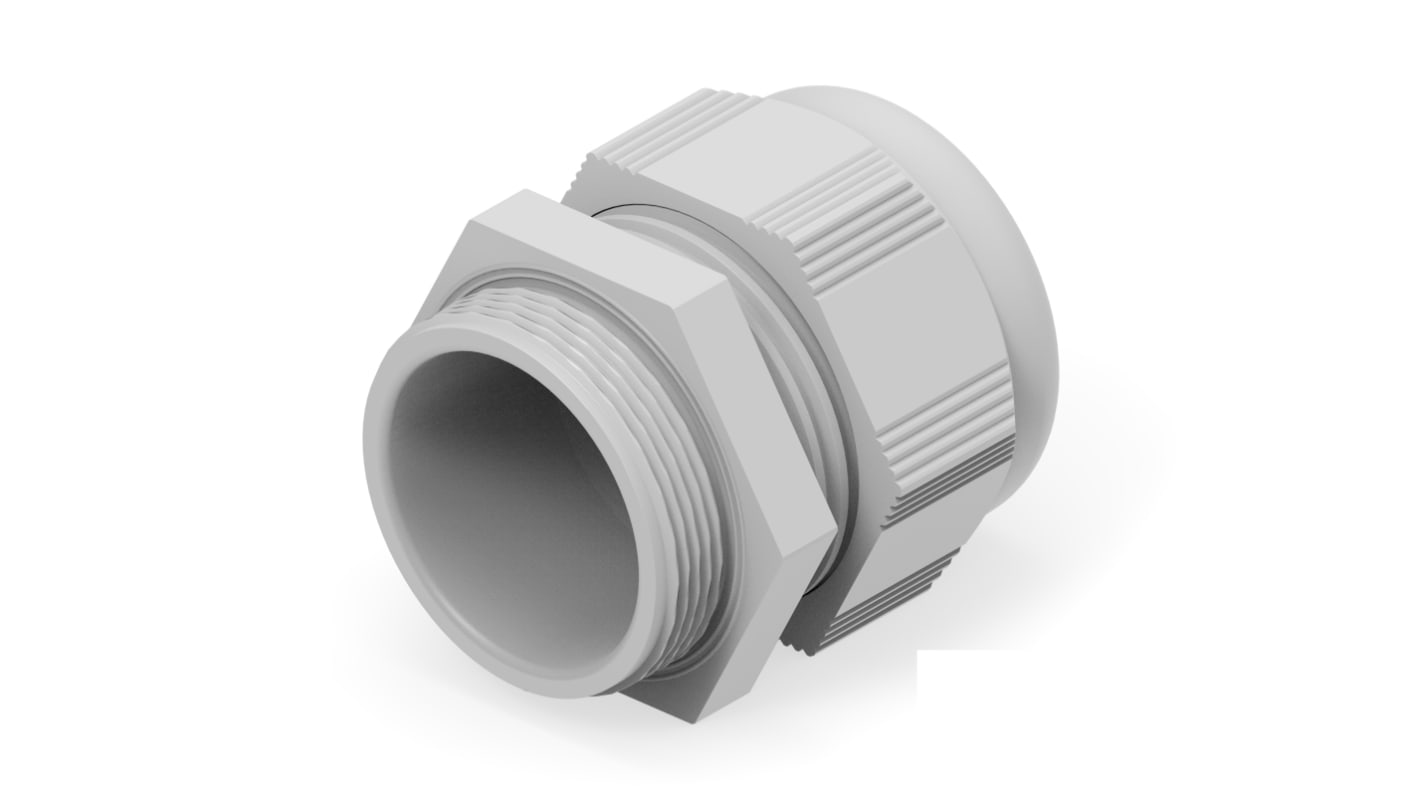 1SNG Series Light Grey PA 6 Cable Gland, M40 Thread, 19mm Min, 28mm Max, IP66, IP68