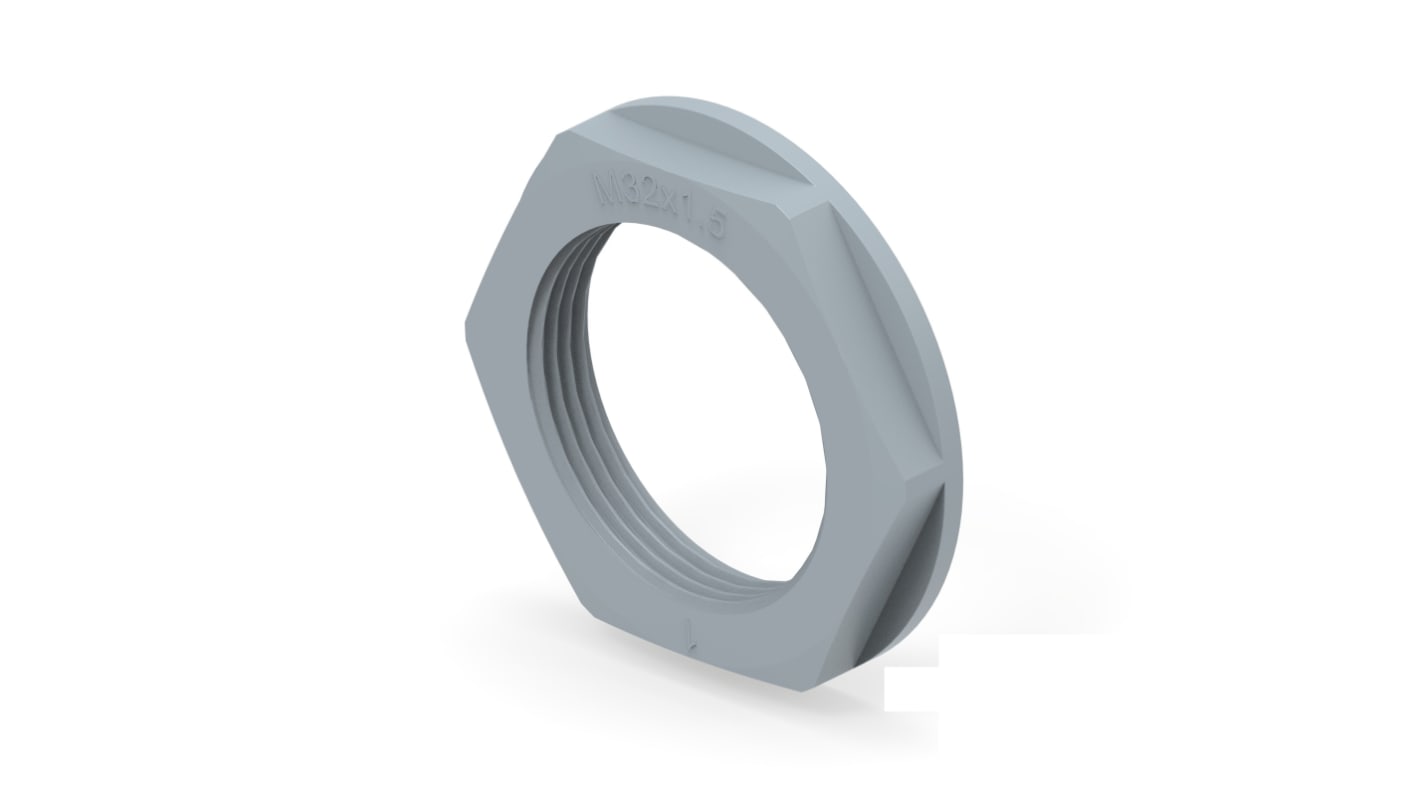 Entrelec Grey UL 94 V2 PA 6 Cable Gland Locknut, M32 Thread